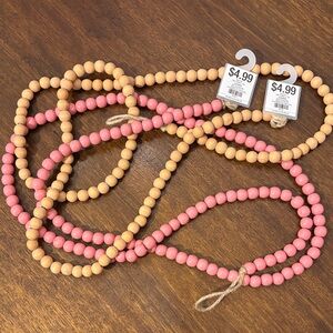 2 ~ Hobby Lobby Pink and Tan Beaded Garland